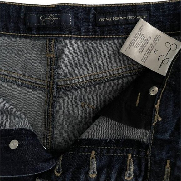 Jessica Simpson Vintage High Waisted Short Button Fly Mom Jean Stretch Short - Picture 4 of 9